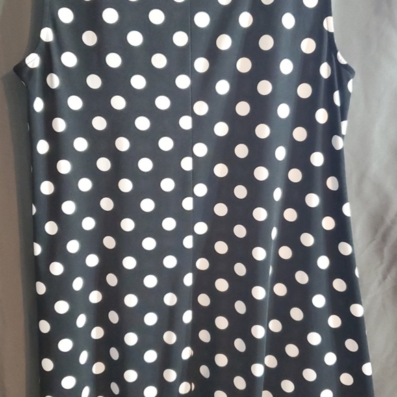 MSK Black and White Polka Dot Dress with Ring Detail - Picture 6 of 10